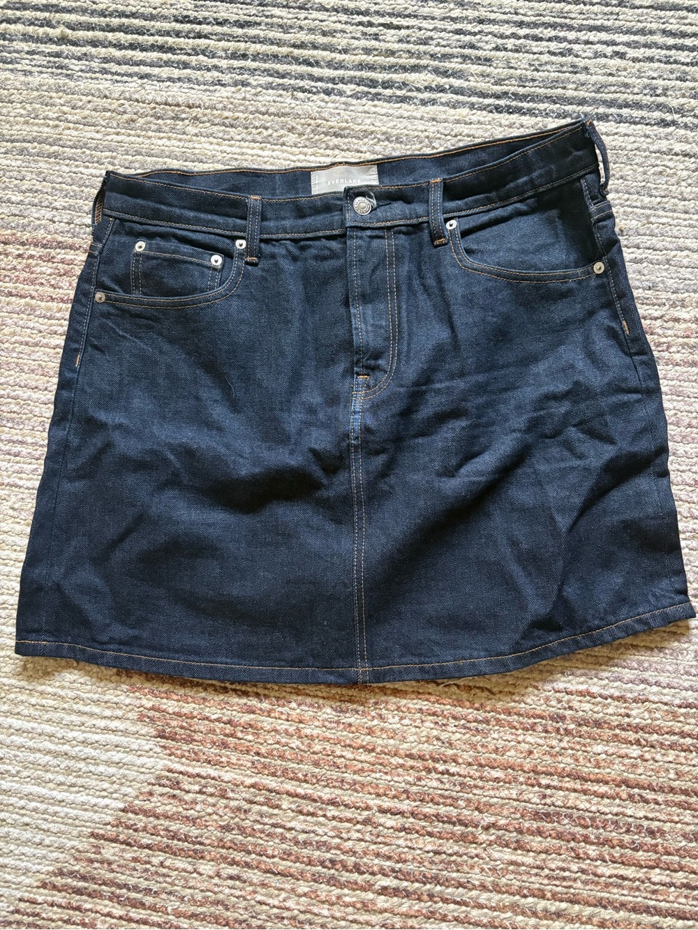 Everlane Dark Indigo Denim Mini Skirt, Sz 32